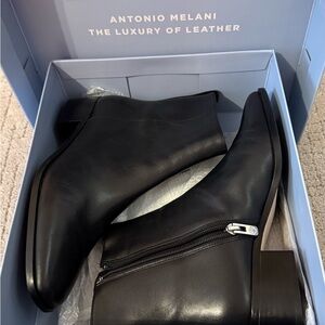 Antonio Melani Black Leather Sole Boots